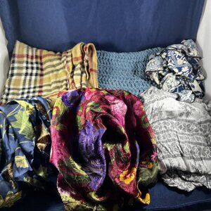 Assorted Womens Scarves - Knitted Floral Plaid & Patterned Styles - Multi-Color